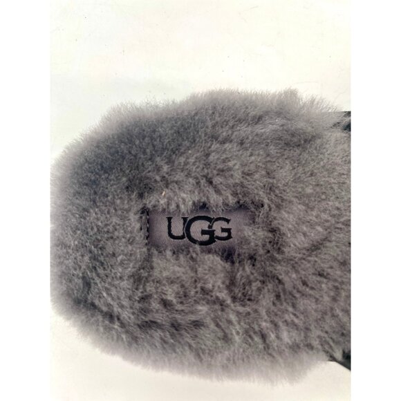 UGG Scuff Slippers Size 8 Black Suede Sheepskin Wool Lined Slip On - Picture 8 of 15